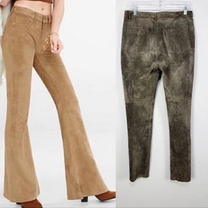 New Frontier Brown Suede Bootcut Western Style Pants Size 10